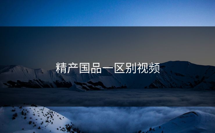 精产国品一区别视频